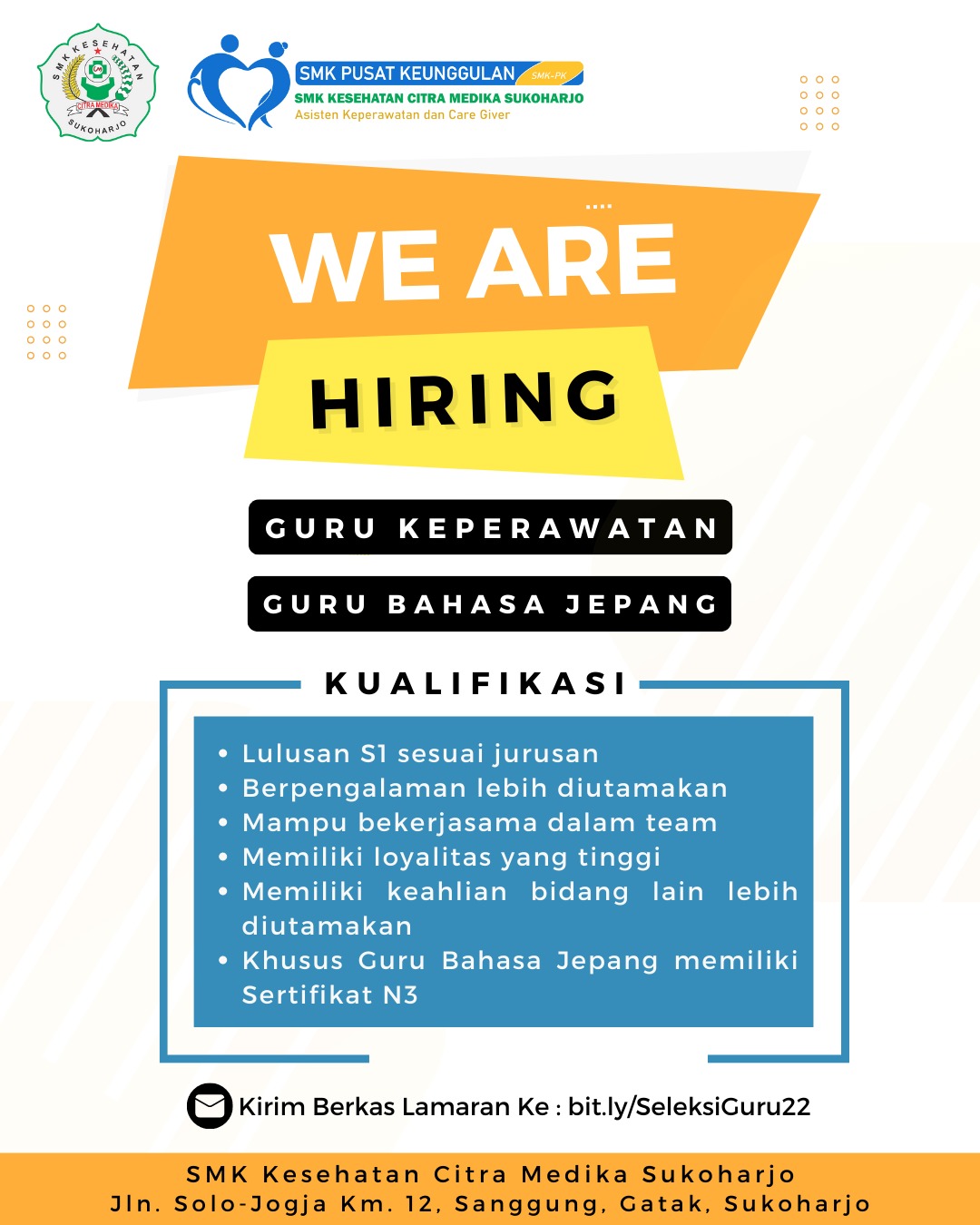 Lowongan Kerja Guru Keperawatan dan Guru Bahasa jepang