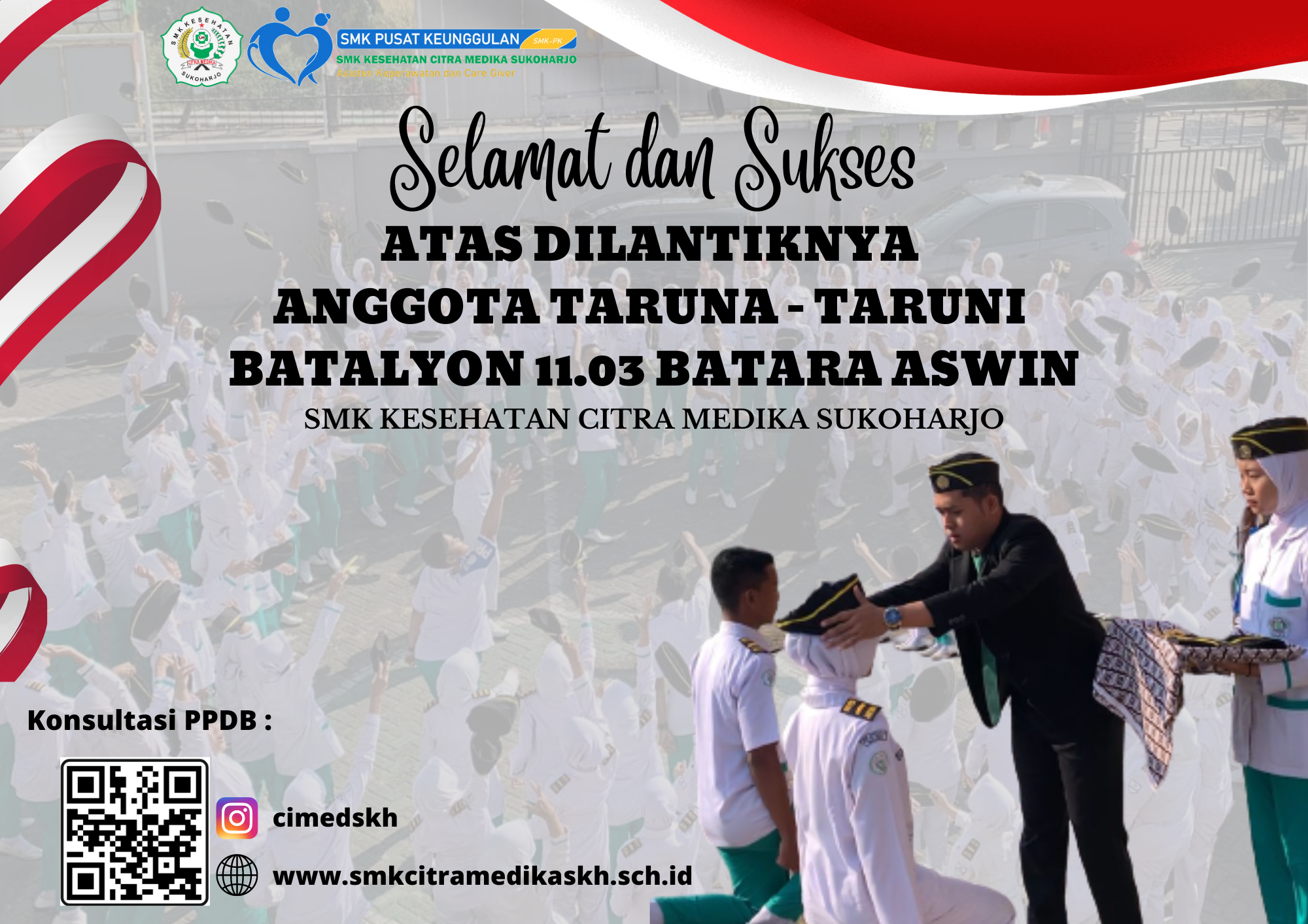 Pelantikan Taruna Taruni Batalyon 11.03 Batara Aswin Angkatan IV SMK Kesehatan Citra Medika Sukoharjo